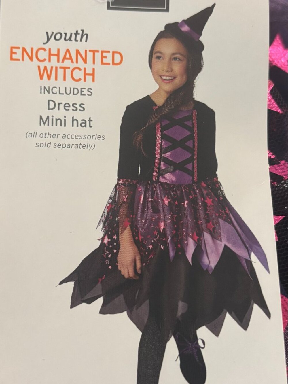 Target Girls Youth Enchanted Witch Costume Dress w/Hat  Halloween Fairy